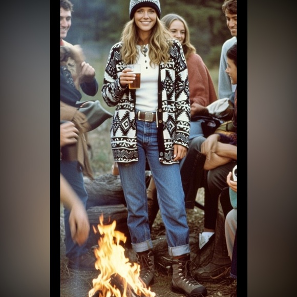 Chaps X Ralph Lauren cardigan sweater Yellowstone southwestern tribal pendleton - Picture 12 of 13